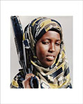 Somali woman holds a rifle